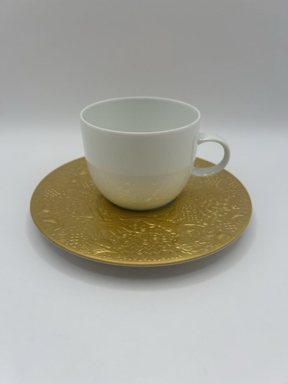 Rosenthal Magic Flute 24k Gold Cup and Saucer Bjorn Wiinblad Germany As Is Read